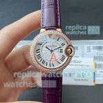 Copy TW Factory Cartier Ballon Bleu Swiss Quartz Diamond Bezel 33mm 